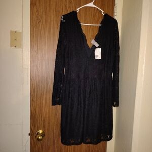 H&M Black Long Sleeve Lace Dress